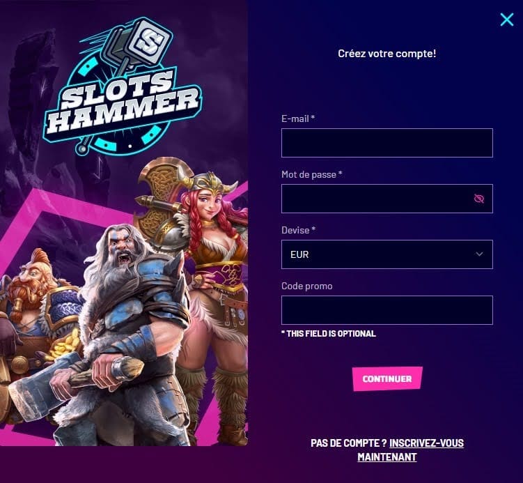 Slots Hammer Casino inscription