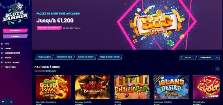 Slots Hammer Casino page accueil